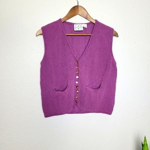 Vintage Anthropologie Button Front Vest Large